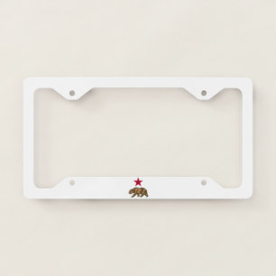 California Grizzly and Star License Plate Frame