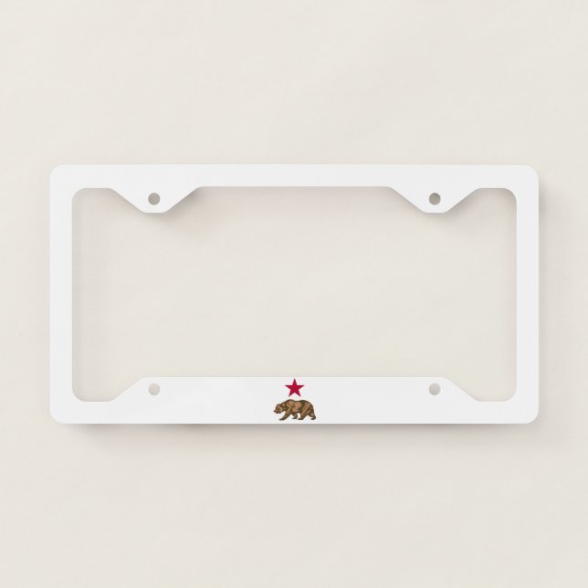 California Grizzly and Star License Plate Frame (Front)
