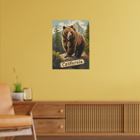 California Grizzly Brown bear Vintage