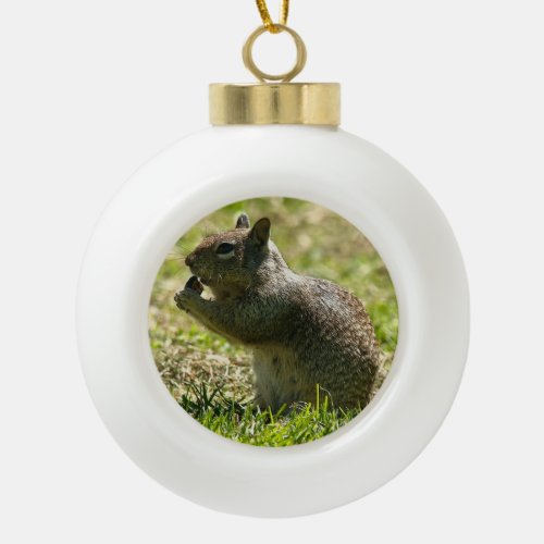 California Ground Squirrel Ceramic Ball Christmas Ornament