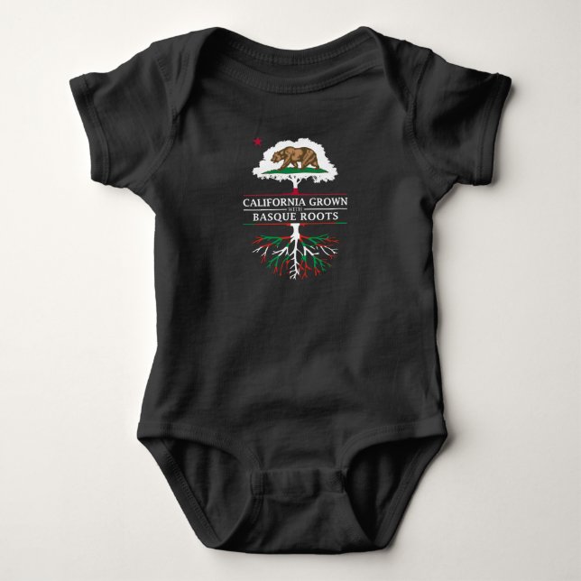 California Grown with Basque Roots Baby Bodysuit (Front)