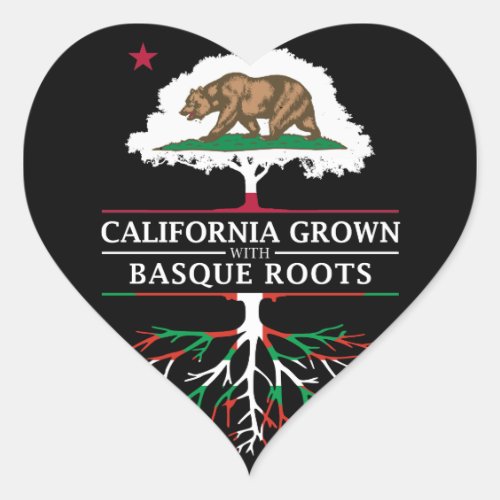 California Grown with Basque Roots Heart Sticker