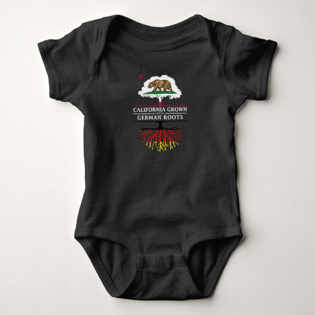 California Grown with German Roots Baby Bodysuit (Front)