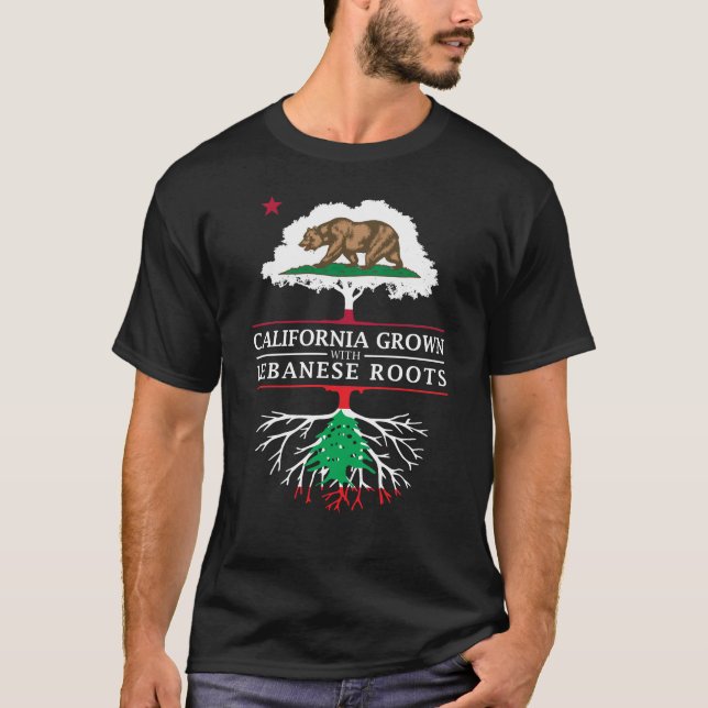 California Grown with Lebanon Roots T-Shirt (Front)
