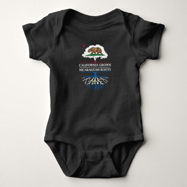 California Grown with Nicaraguan Roots Baby Bodysuit (Front)