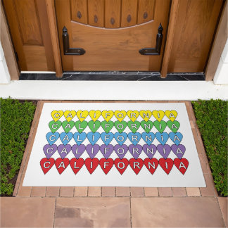 California Heart State Pattern Doormat
