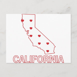 California Hearts Postcard