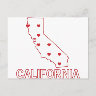 California Hearts Postcard