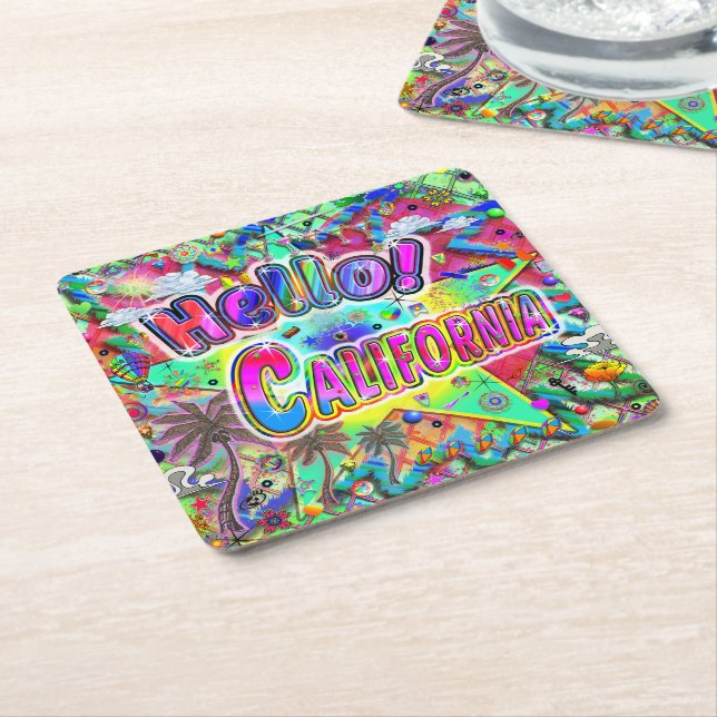 California Hello! Coaster (Angled)