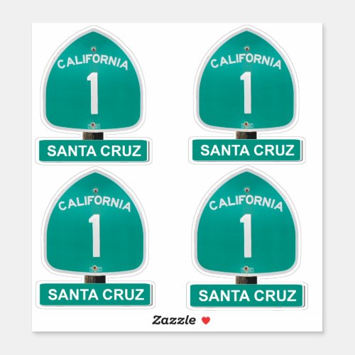 California Highway 1 Santa Cruz stickers