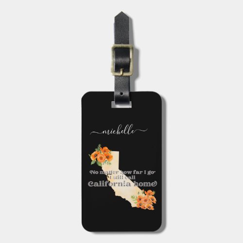 California Home Custom Text and Color  Luggage Tag