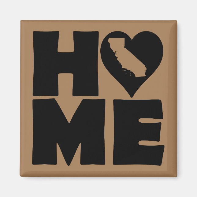 California Home Heart State Fridge Magnet (Front)