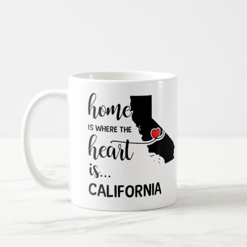 California home is where the heart is coffee mug