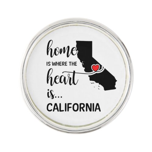 California home is where the heart is lapel pin