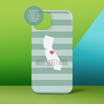 California Home State Love With Custom Heart Iphone 13 Case by MyGiftShop at Zazzle
