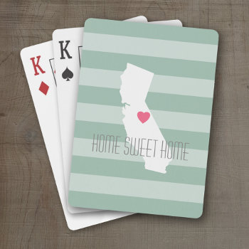 California Home State Love With Custom Heart Playing Cards by MyGiftShop at Zazzle