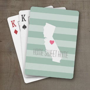 California Home State Love with Custom Heart Poker Cards