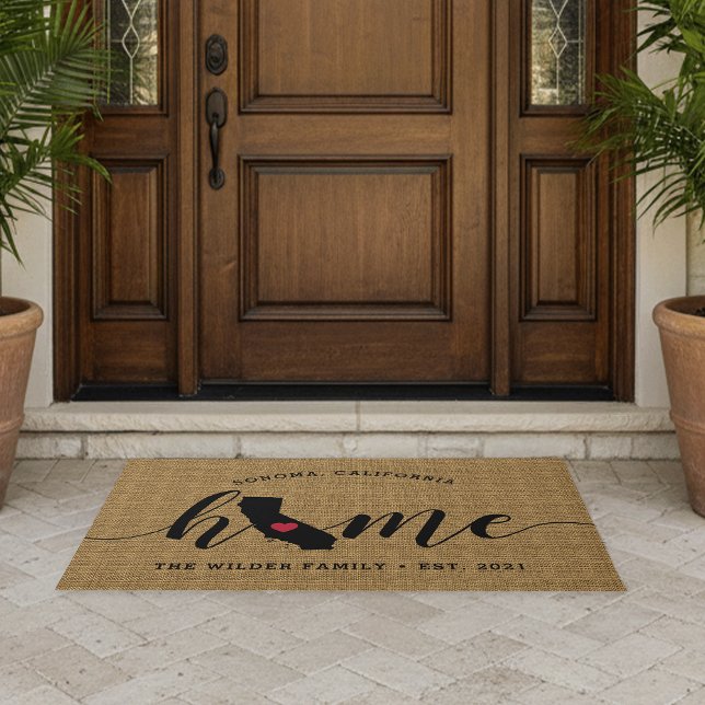 California Home State Personalized Doormat (Creator Uploaded)