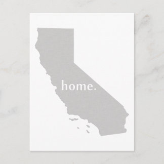 California Home State Shaped Californian Cali Gray Postcard