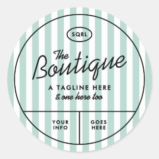 California Hotel Stripes Boutique Round Labels