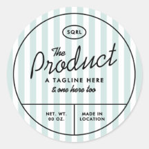 California Hotel Stripes Boutique Round Labels