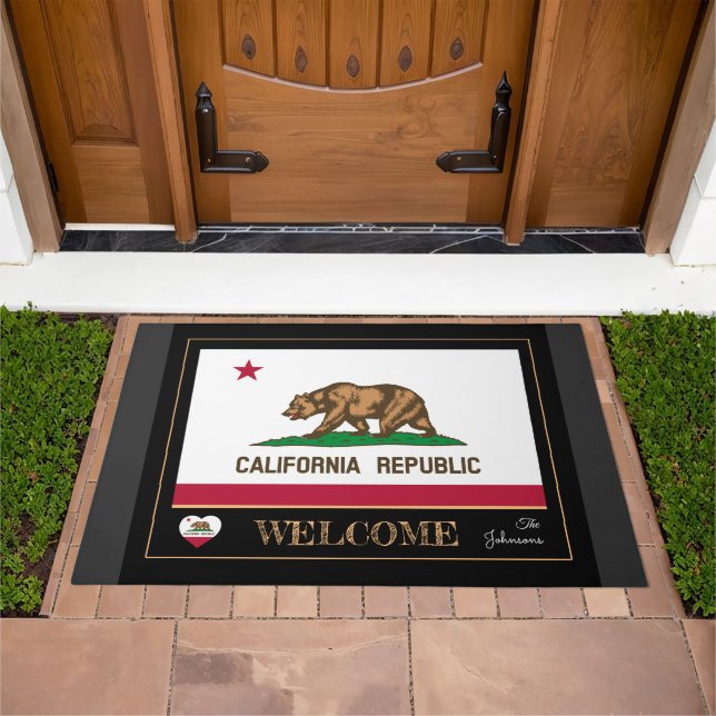 California house mat, Californian Flag / Welcome Doormat (Outdoor)