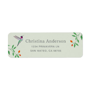 California Hummingbird Address Label