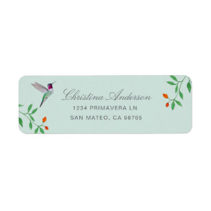 California Hummingbird  Address Label