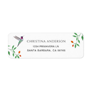 California Hummingbird  Address Label