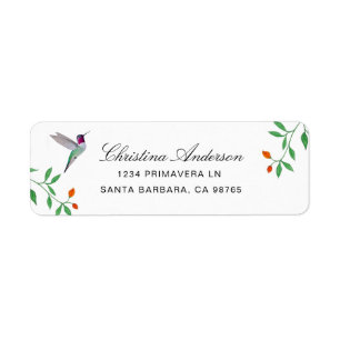 California Hummingbird  Address Label