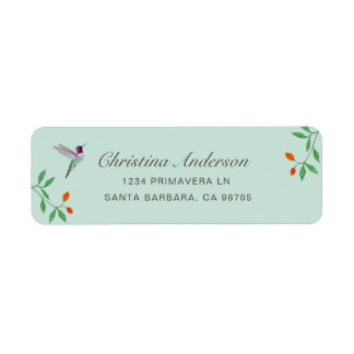 California Hummingbird  Address Label