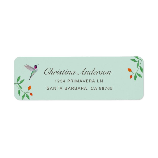 California Hummingbird  Address Label (Front)