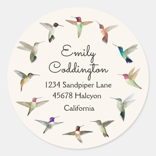 California Hummingbirds Classic Round Sticker (Front)