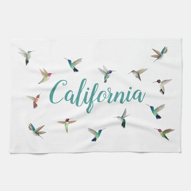 California Hummingbirds Kitchen Towels (Horizontal)