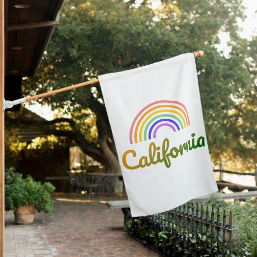 California _ I Love California _ Rainbow Pride House Flag