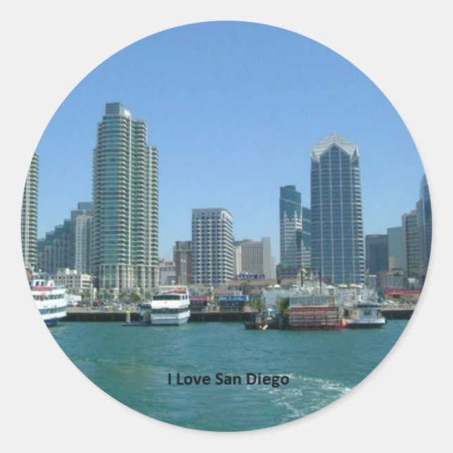 California: I Love San Diego Classic Round Sticker (Front)