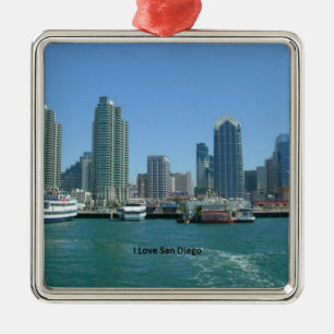 California: I Love San Diego Metal Ornament