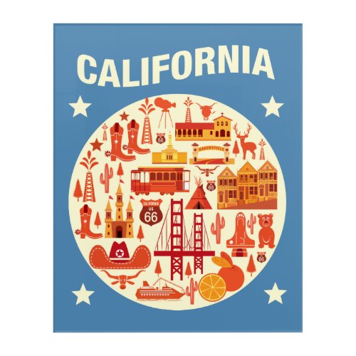California Icons Acrylic Print California Icons Acrylic Print