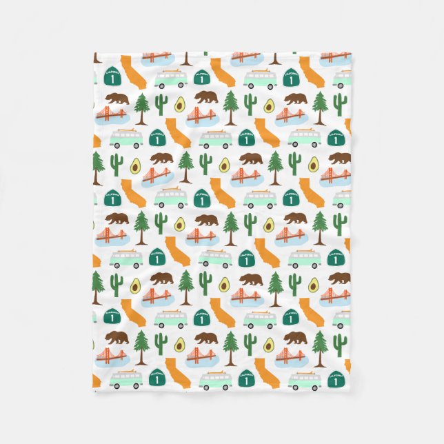 California Icons Fleece Blanket (Front)