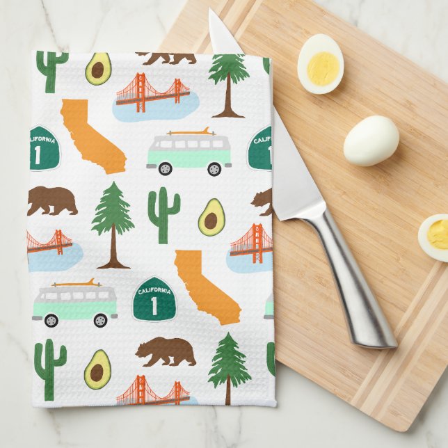 California Icons Kitchen Towel (Quarter Fold)