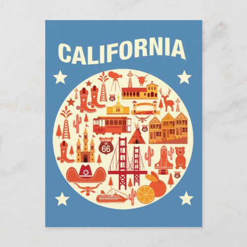 California Icons Postcard