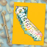 California Illustrated Map Postcard<br><div class="desc">Check out this colorful state map drawing.
 
 Visit my shop for more states and more matching items!</div>