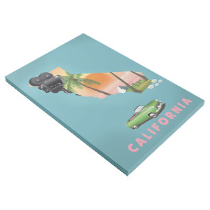 California illustrated map poster