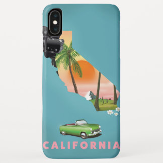 California illustrated map poster iPhone XS max case