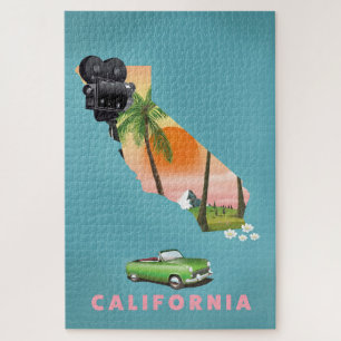California illustrated map poster jigsaw puzzle
