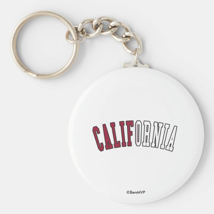 California in State Flag Colors Key Chain