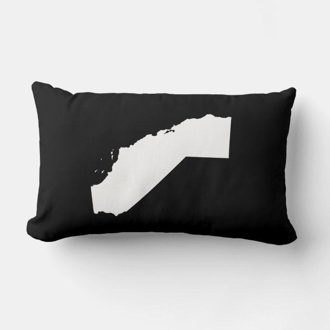 California in White and Black Lumbar Pillow (Front)