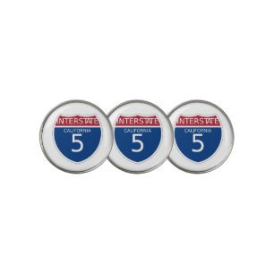 California Interstate 5 Sign Golf Ball Marker