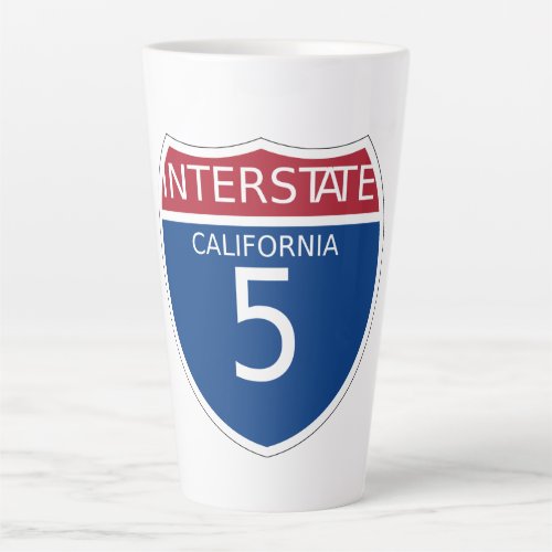 California Interstate Freeway Sign Latte Mug