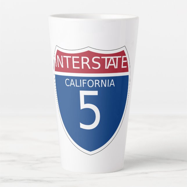 California Interstate Freeway Sign Latte Mug (Front)